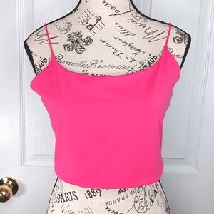 Garage Crop Top Camisole Cropped Fitted Fuschia Pink Women's Size L